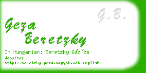 geza beretzky business card